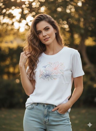 Remera Flores Marialicia Blanca