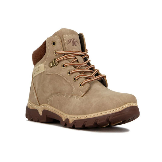 Country Bota De Dama Acordonada - Beige