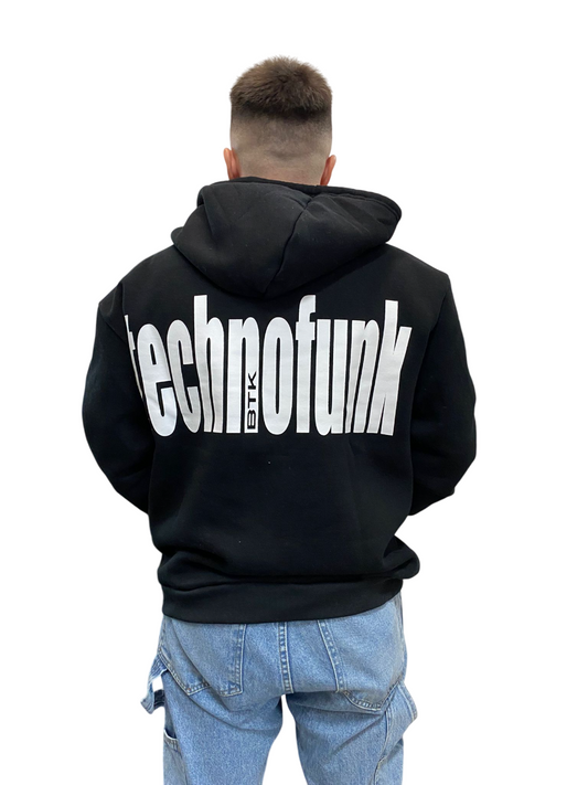 Buzo Canguro Estampado Negro