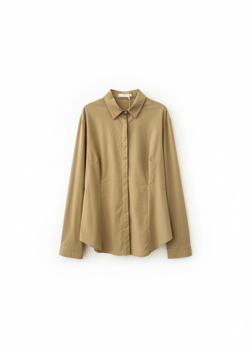 Camisa Entallada Verde Cuatroases