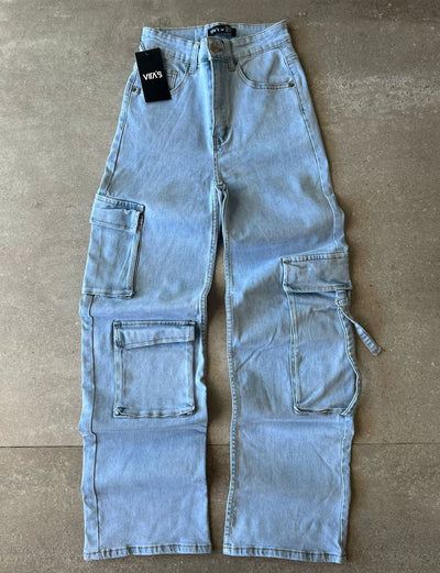 Cargo Bolsillos Color Claro