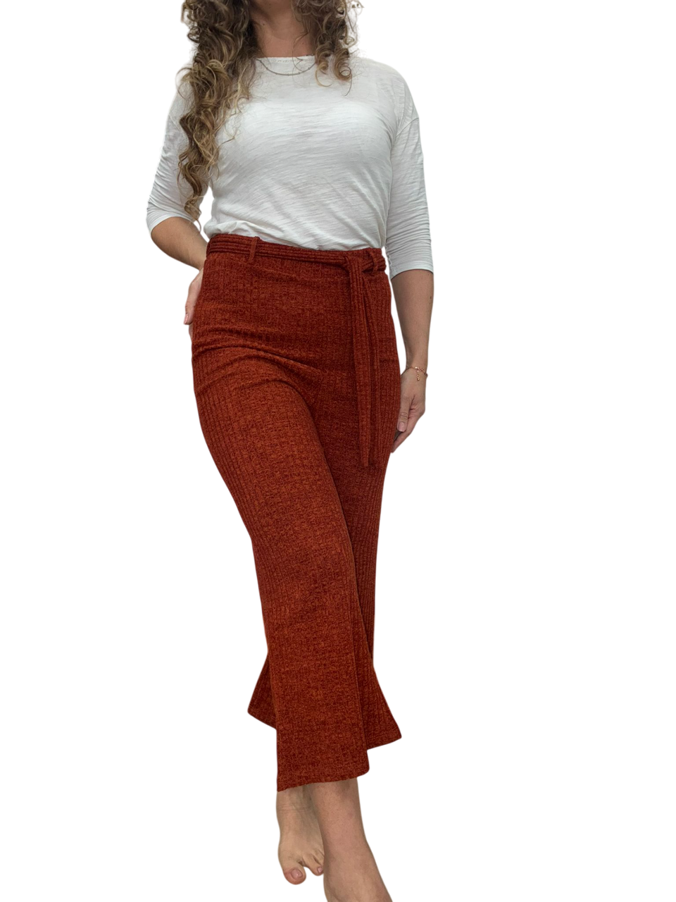 Pantalon Rib Con Lazo