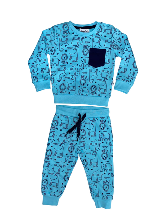 Conjunto Estampado Bebe - Celeste