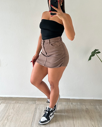 Short Pollera Tostado