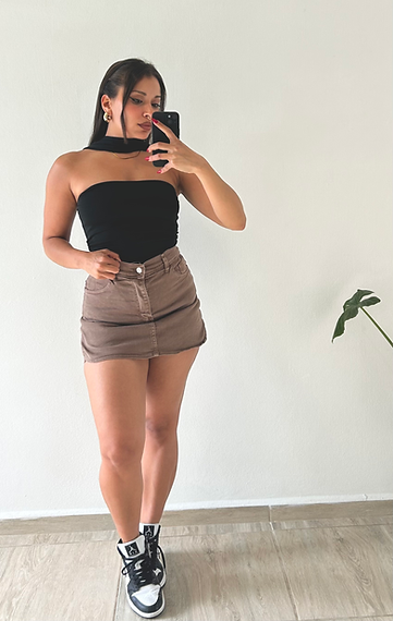 Short Pollera Tostado