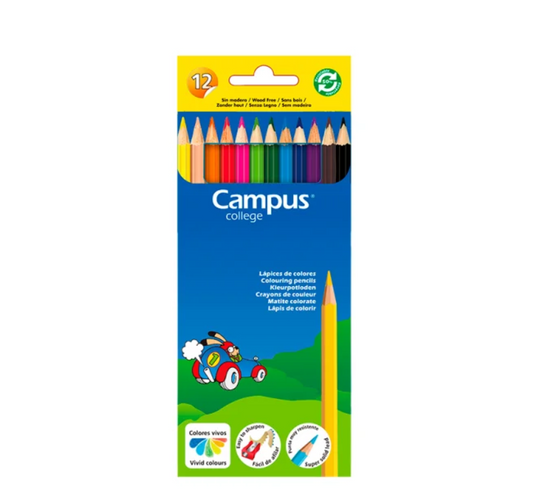 Lápices de colores Campus Estuche x 12 colores