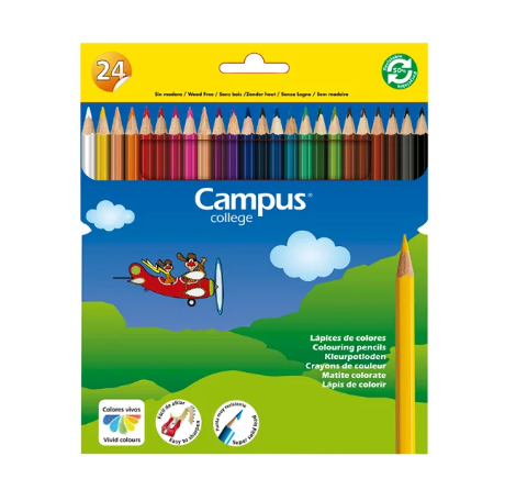 Lápices de Colores Campus Estuche x 24