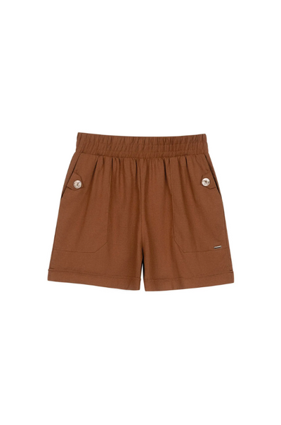 Short Lino Con Bolsillos