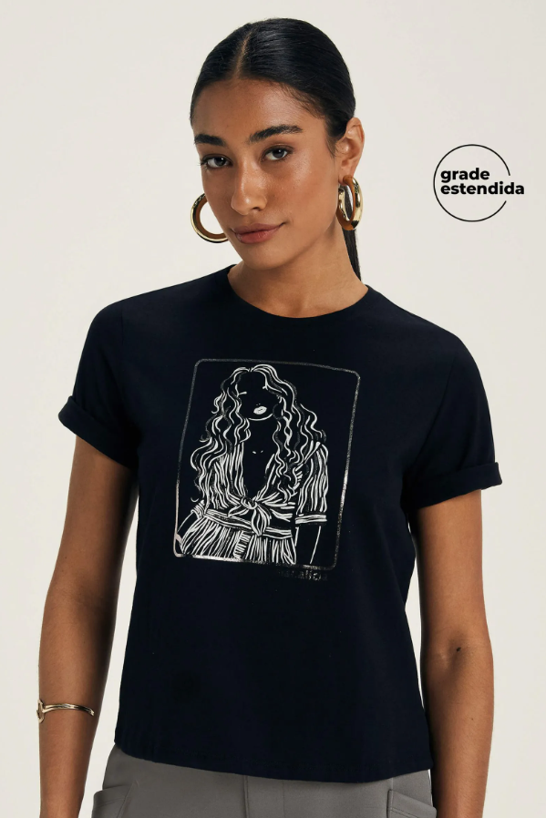Remera Dama Marialicia Negra