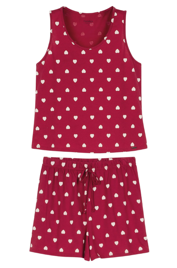 Pijama Femenino Rojo Corazones