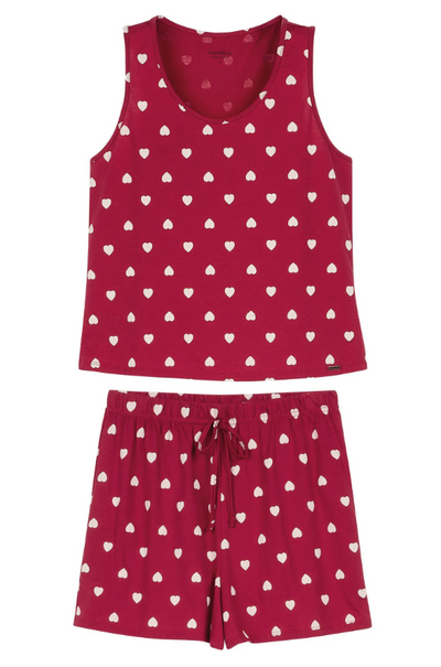 Pijama Femenino Rojo Corazones