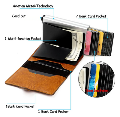 Porta Tarjetas Doble Marron