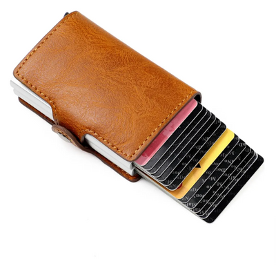 Porta Tarjetas Doble Marron