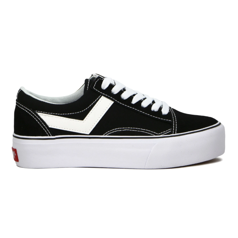 Pony Casual C/plataforma Canvas + Suede Black - Negro