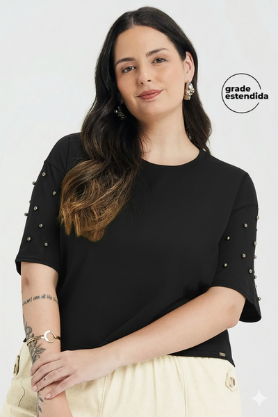 Remera Perlas Preto
