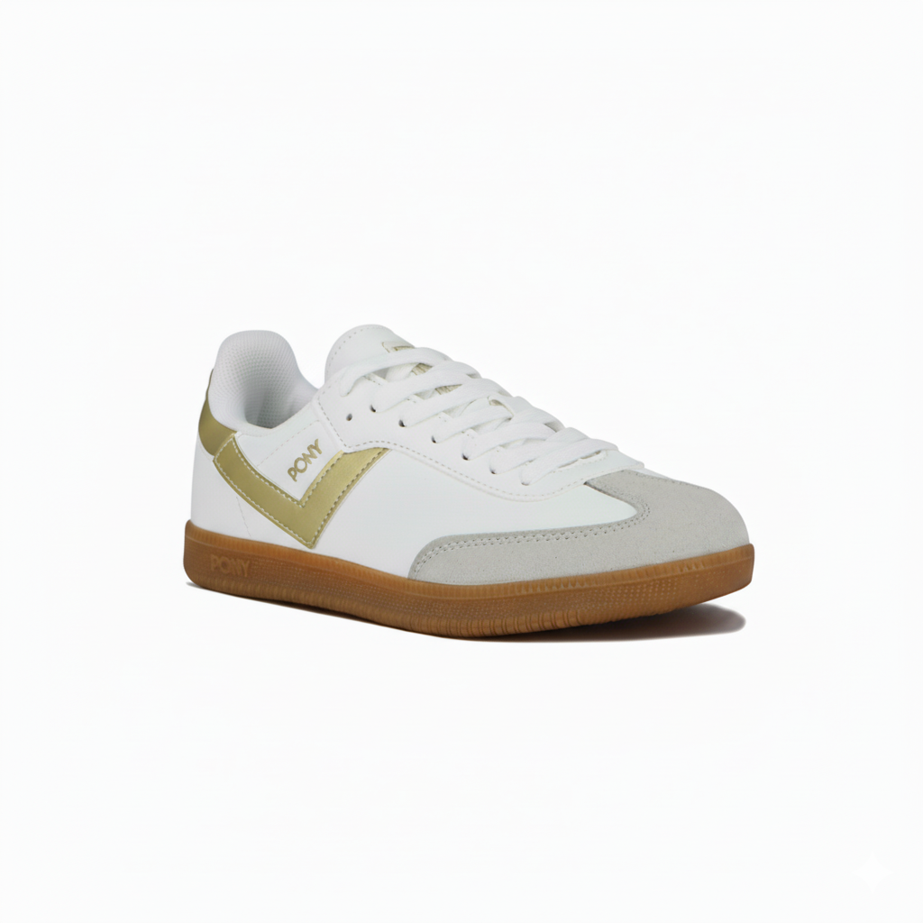 Pony Calzado Lifestyle Moma Unisex- Blanco/dorado