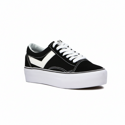Pony Casual C/plataforma Canvas + Suede Black - Negro