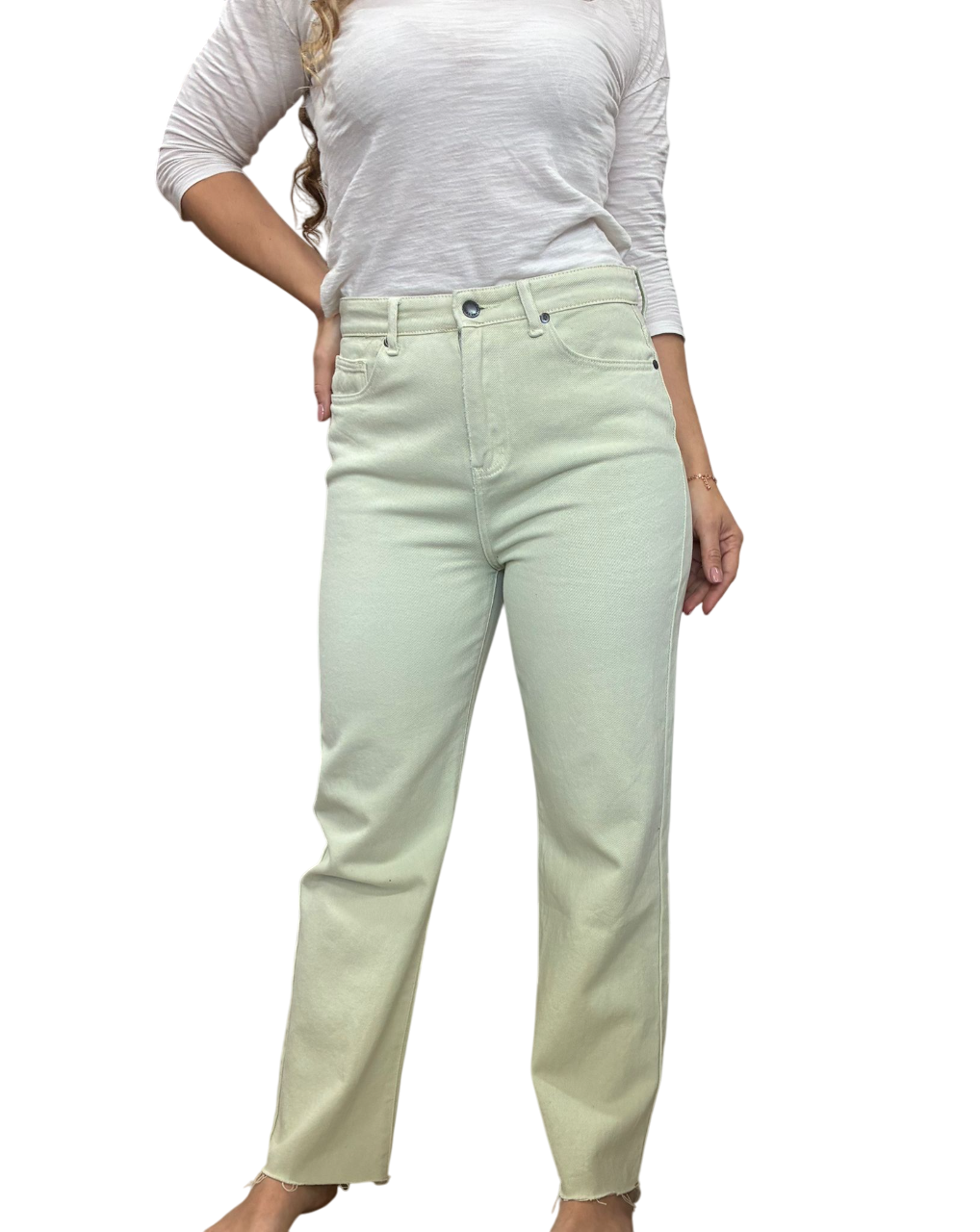 Jean Mom Verde
