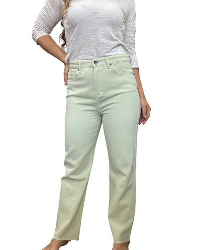 Jean Mom Verde