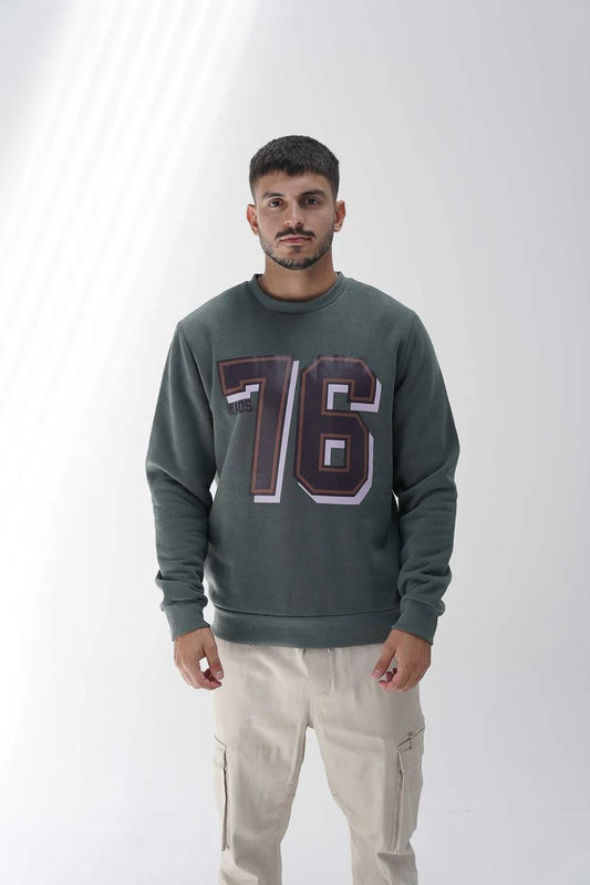 Buzo Cuello a la base estampado Verde