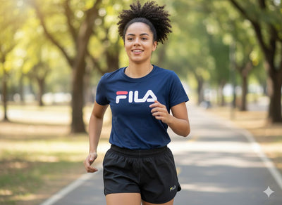 Fila Remera manga corta Letter premium ii Mujer - Marino