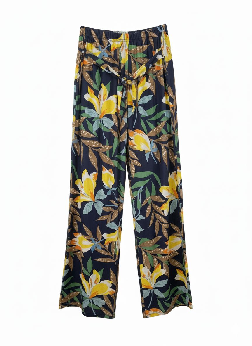Pantalon Palazo Estampado Seda Fria