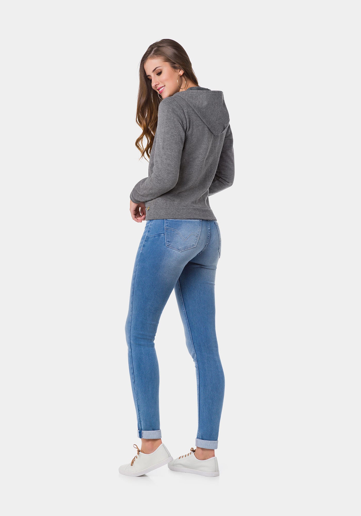 Campera Lunender Con Capucha - Gris