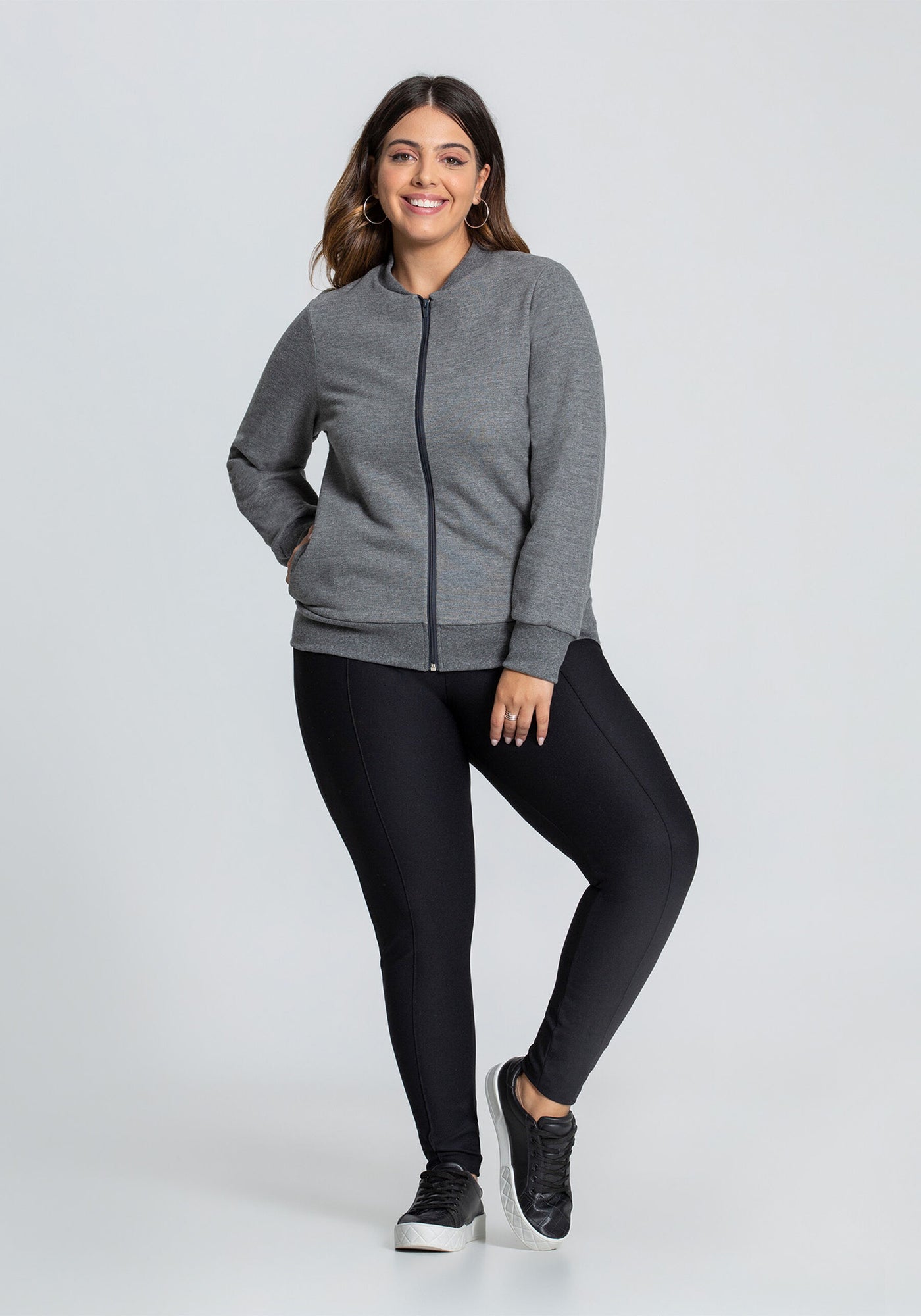 Campera Lunender Sin Capucha - Gris