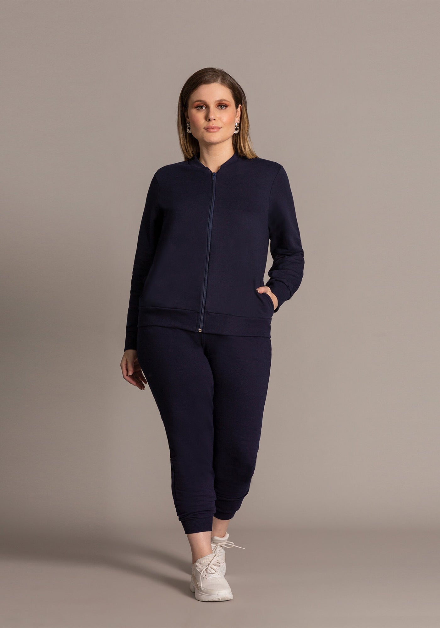 Campera Deportiva Lunender Sin Capucha - Azul