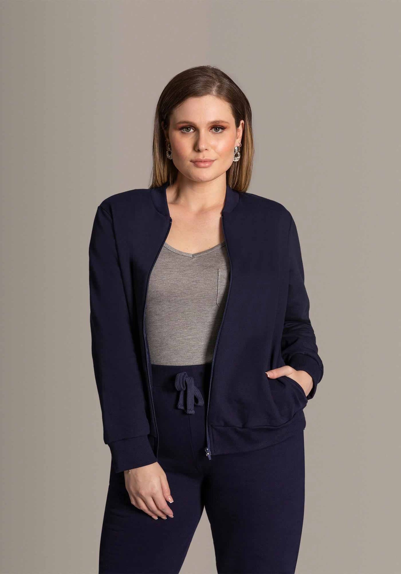 Campera Deportiva Lunender Sin Capucha - Azul