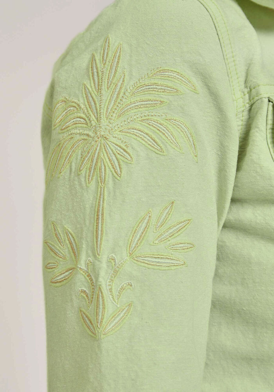 Campera Con Bordado - Verde