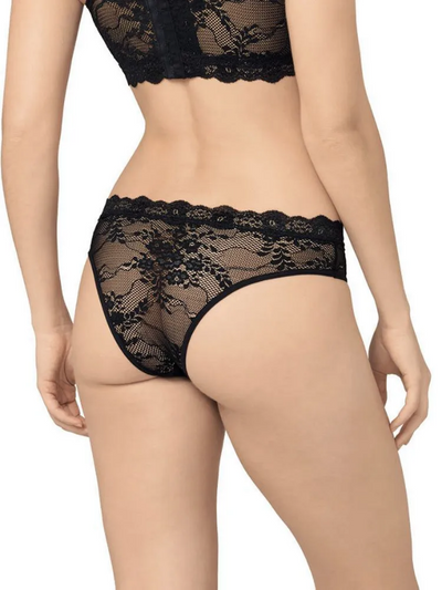 Bombacha Encaje De Millus - Preto